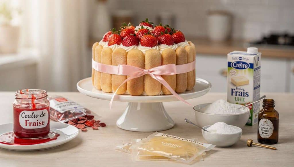 Charlotte aux fraises et fromage frais : recette gourmande