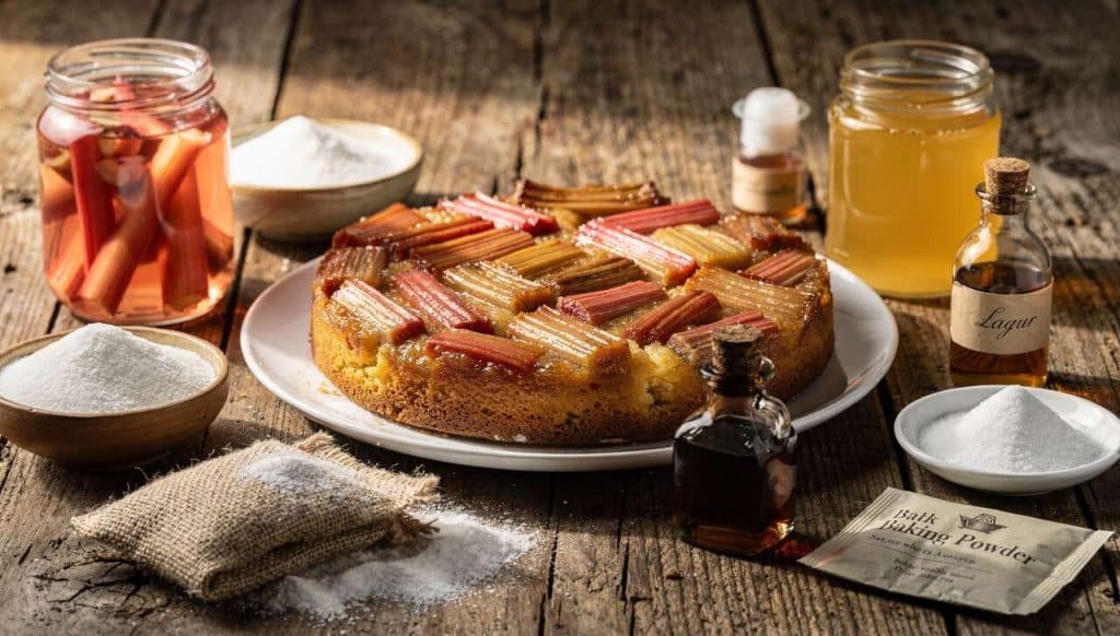 Gâteau renversé à la rhubarbe : recette facile