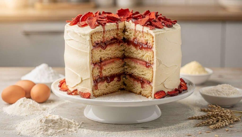 Gâteau au yaourt façon layer cake aux fraises