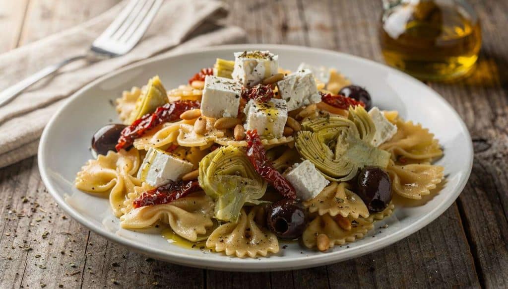 Salade de farfalle à la feta : recette savoureuse