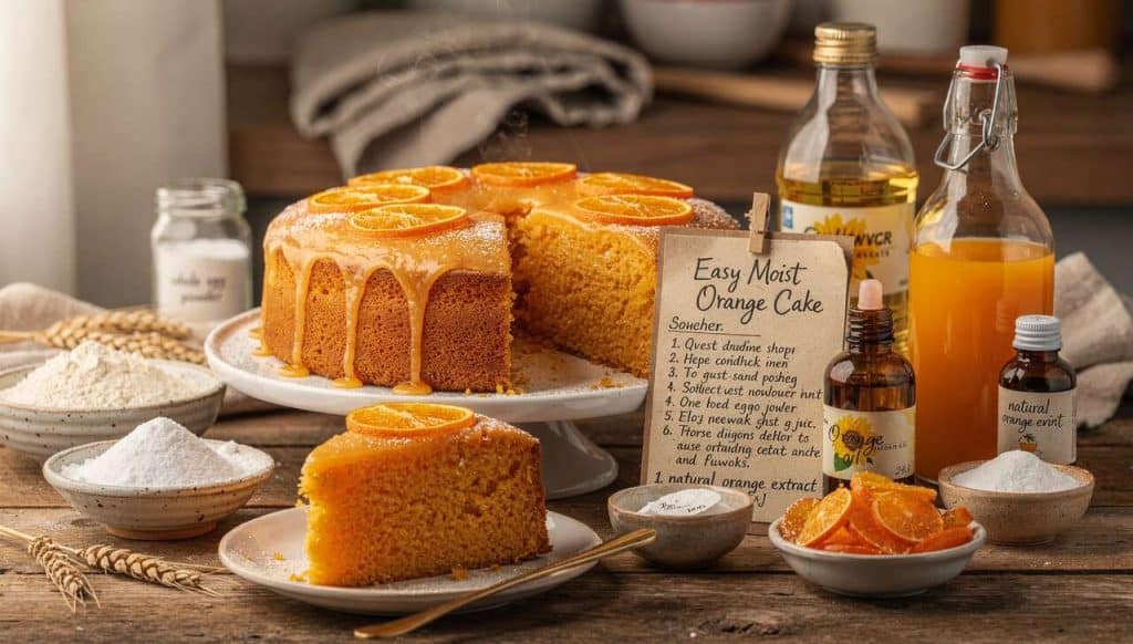 Gâteau moelleux à l'orange facile : recette délicieuse