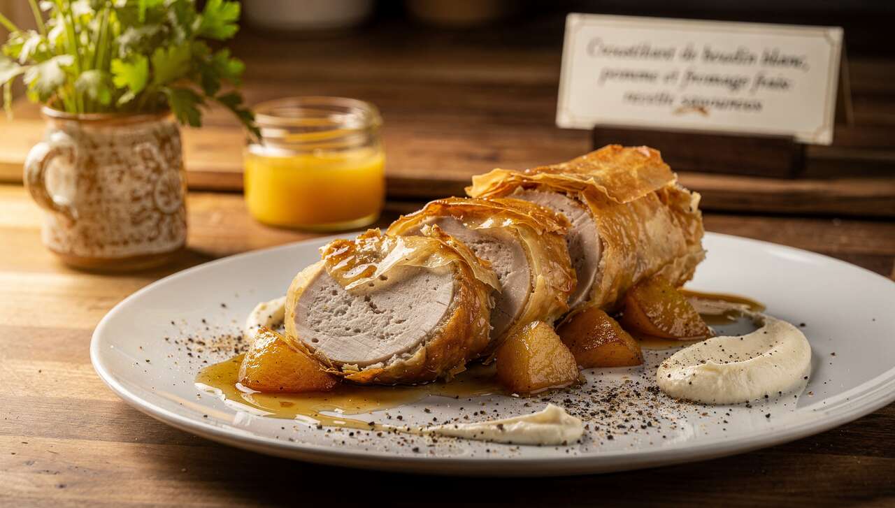 Croustillant de boudin blanc, pomme et fromage frais : recette savoureuse