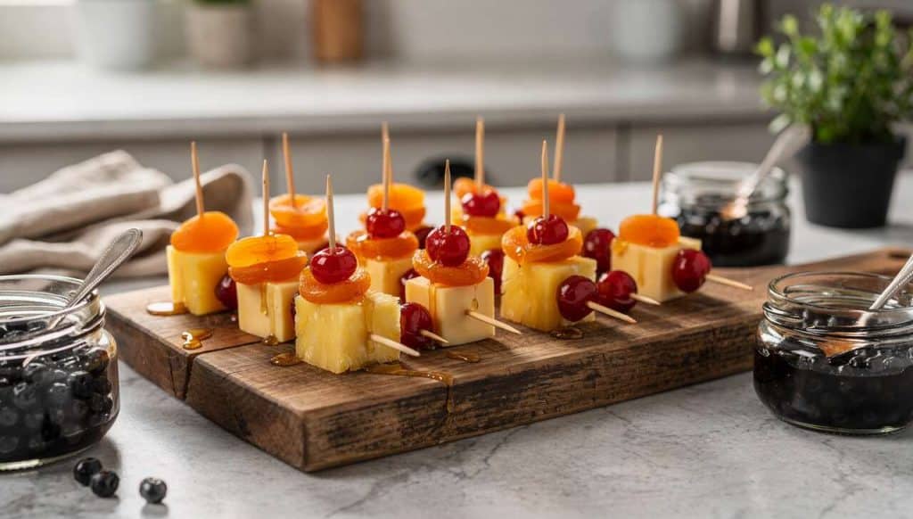 Brochettes de fruits au fromage : recette gourmande