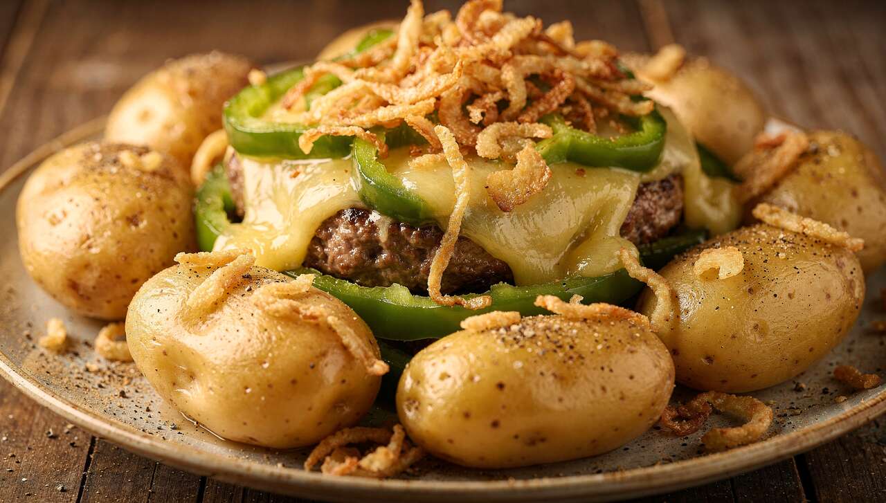 Raclette au steak haché et poivron vert : recette savoureuse