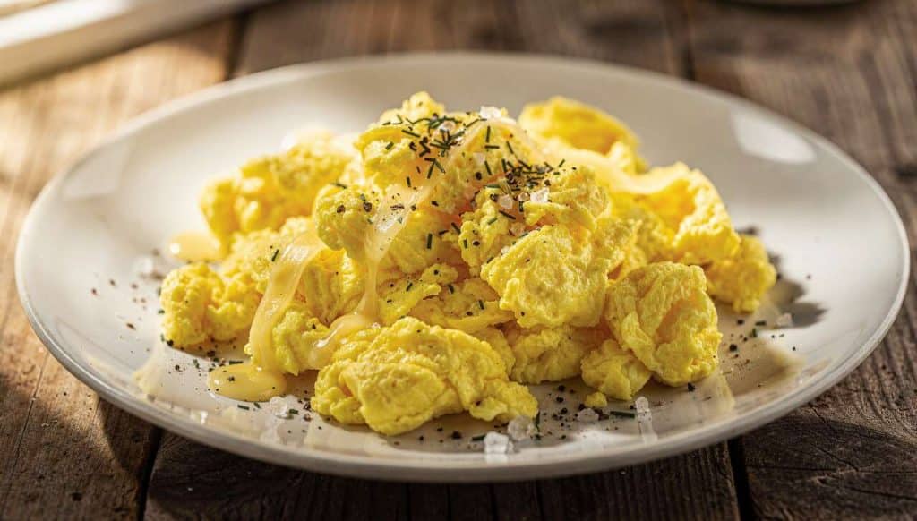 Brouillade d'œufs au fromage : recette savoureuse et facile