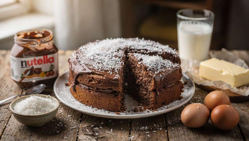 Gâteau magique nutella et noix de coco : recette délicieuse