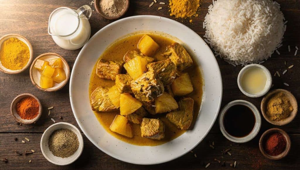 Sauté de porc à l'ananas et curry : recette exotique
