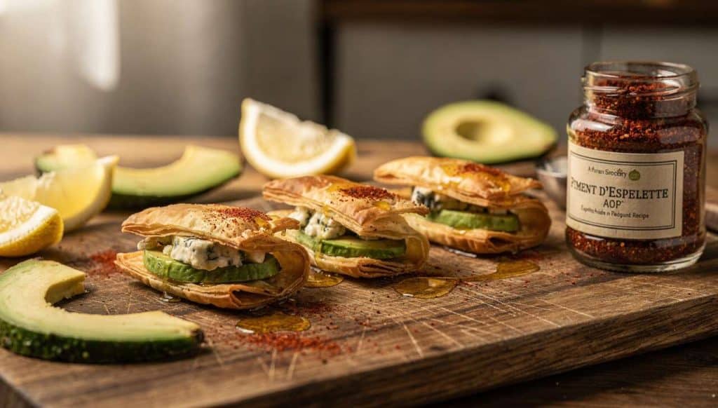 Amuse-bouche croustillant à l'avocat et au bleu : recette gourmande