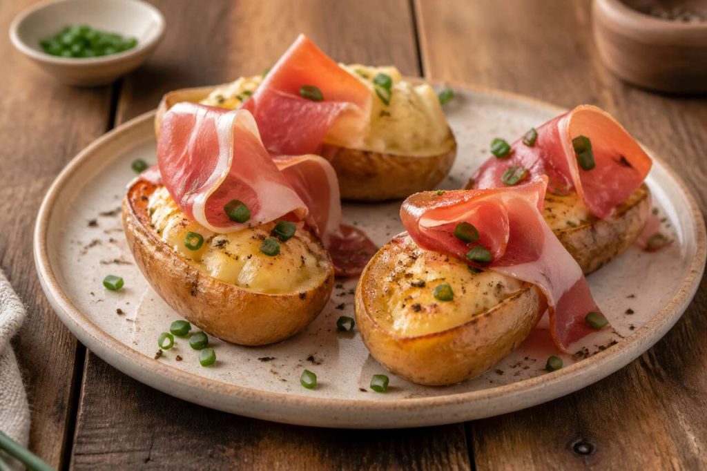 Pomme de terre farcie au jambon de parme : recette savoureuse