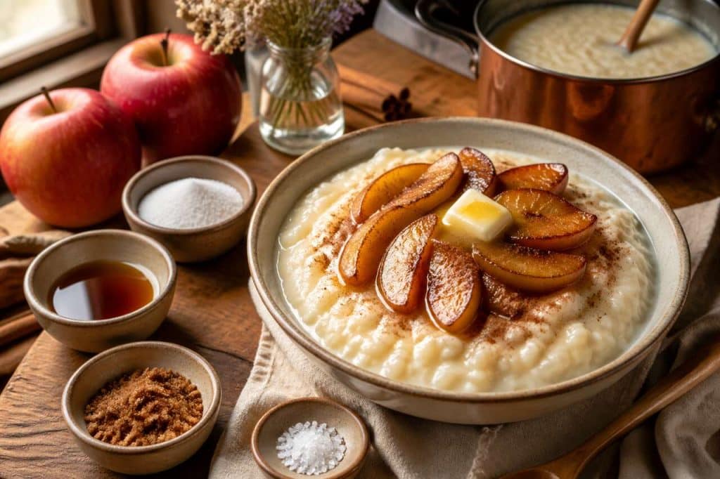 Riz au lait et pommes caramélisées : recette gourmande et facile