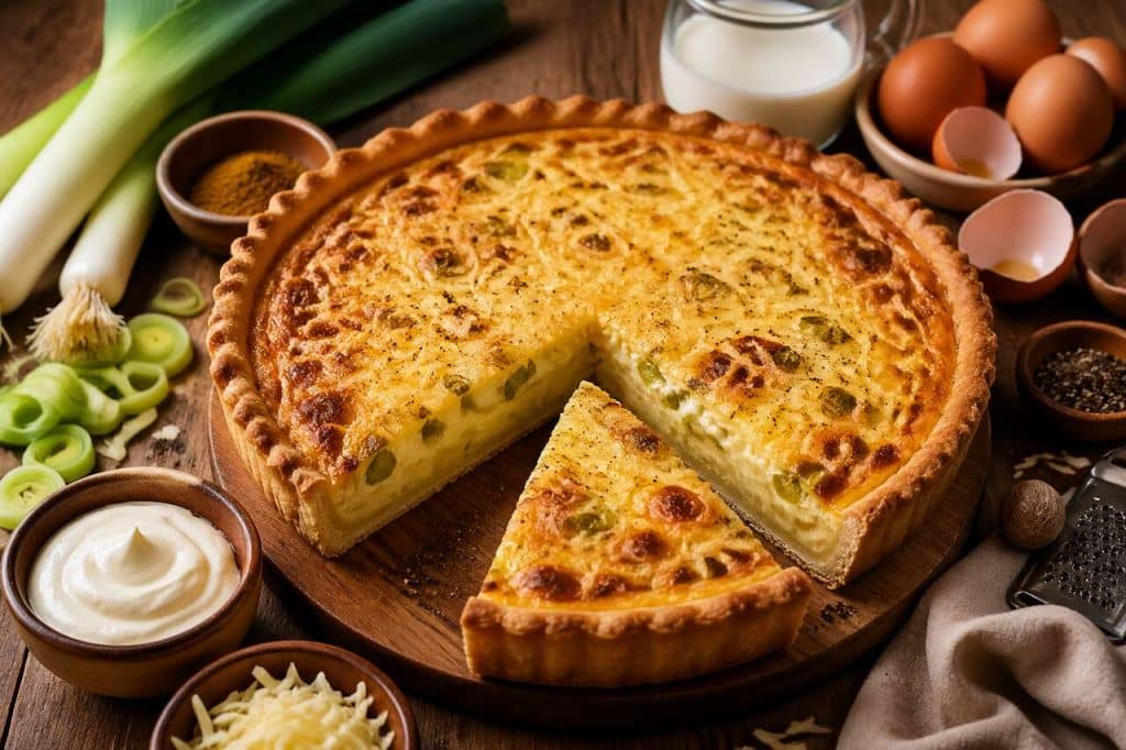 Quiche maison poireaux-curry : recette facile et savoureuse