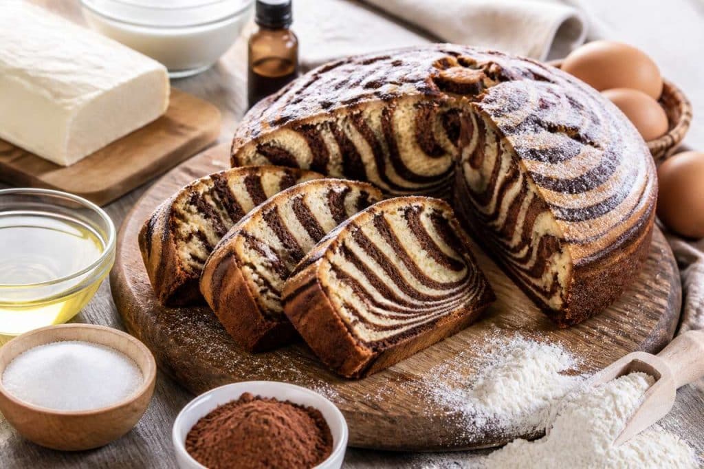 Zebra cake au fromage frais : recette gourmande