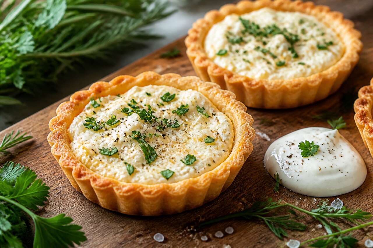 Tartelettes au fromage frais et fines herbes : recette gourmande