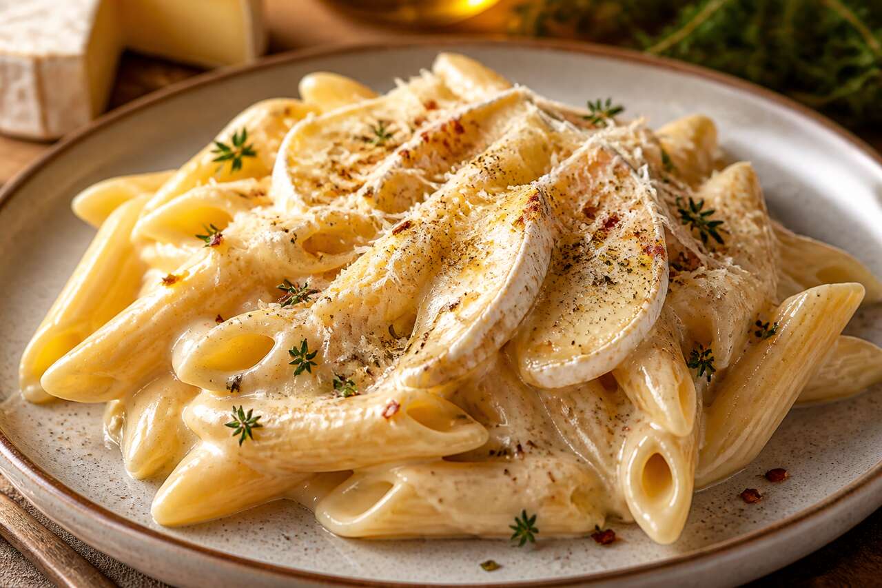 Recette de penne sauce camembert : un délice crémeux