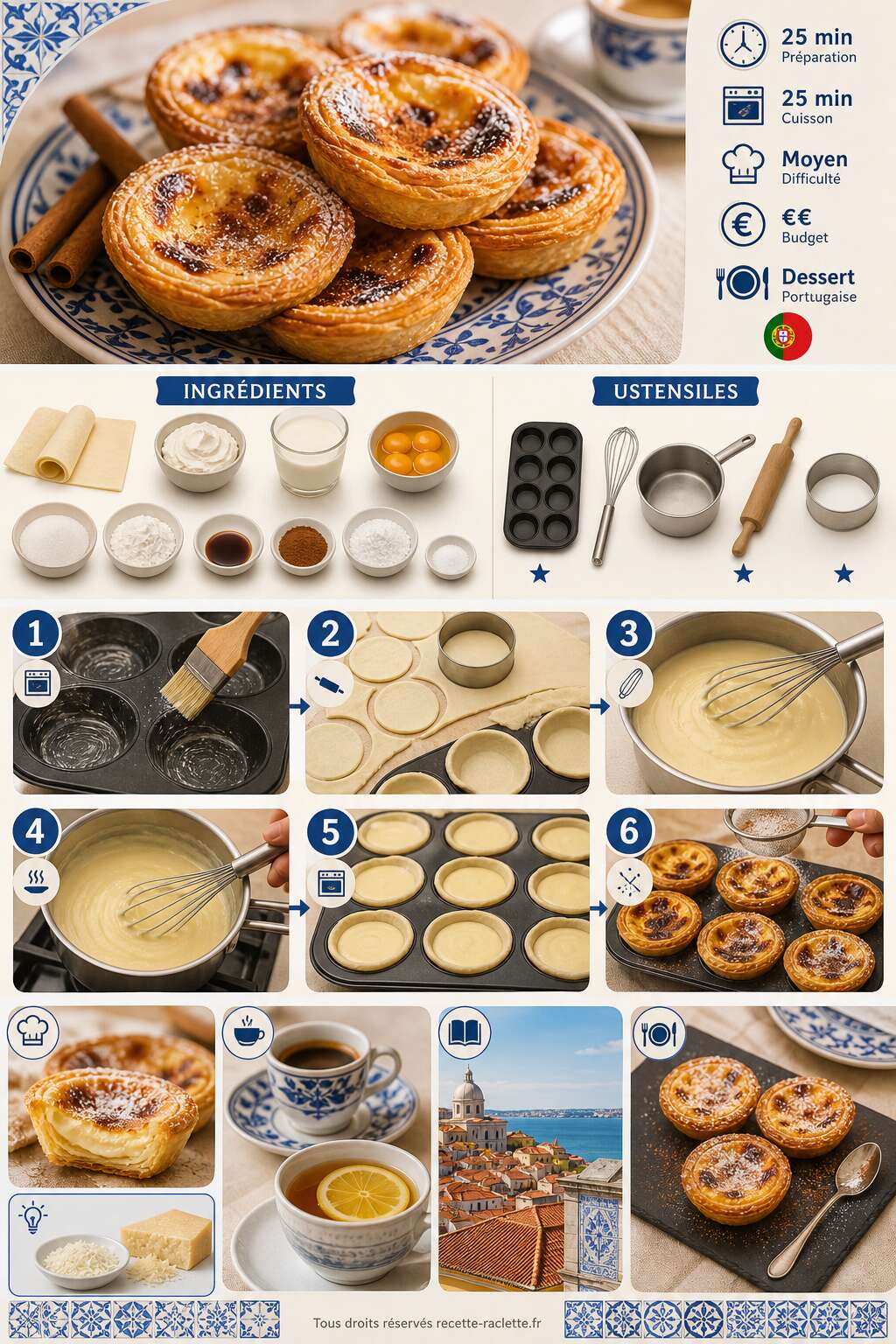 Fiche recette Past&eacute;is de nata au fromage : recette gourmande