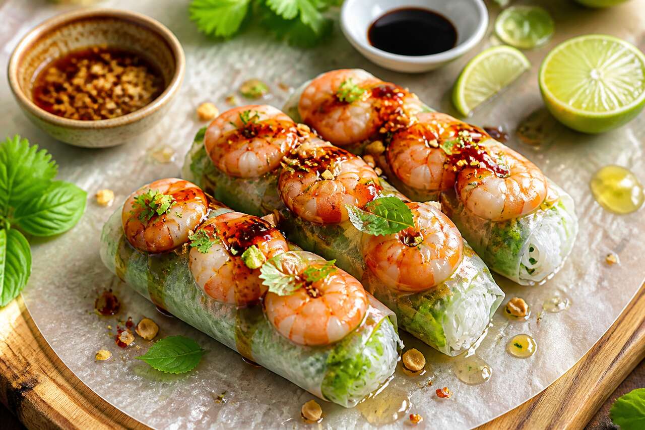 Rouleaux de printemps aux crevettes : recette fraîche et savoureuse