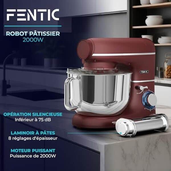 Découvrez notre test complet du robot pâtissier Fentic avec moteur 2000W. Performances, fonctionnalités de pâtisserie et machine à pâtes fraîche : tous les détails de cet appareil polyvalent. 