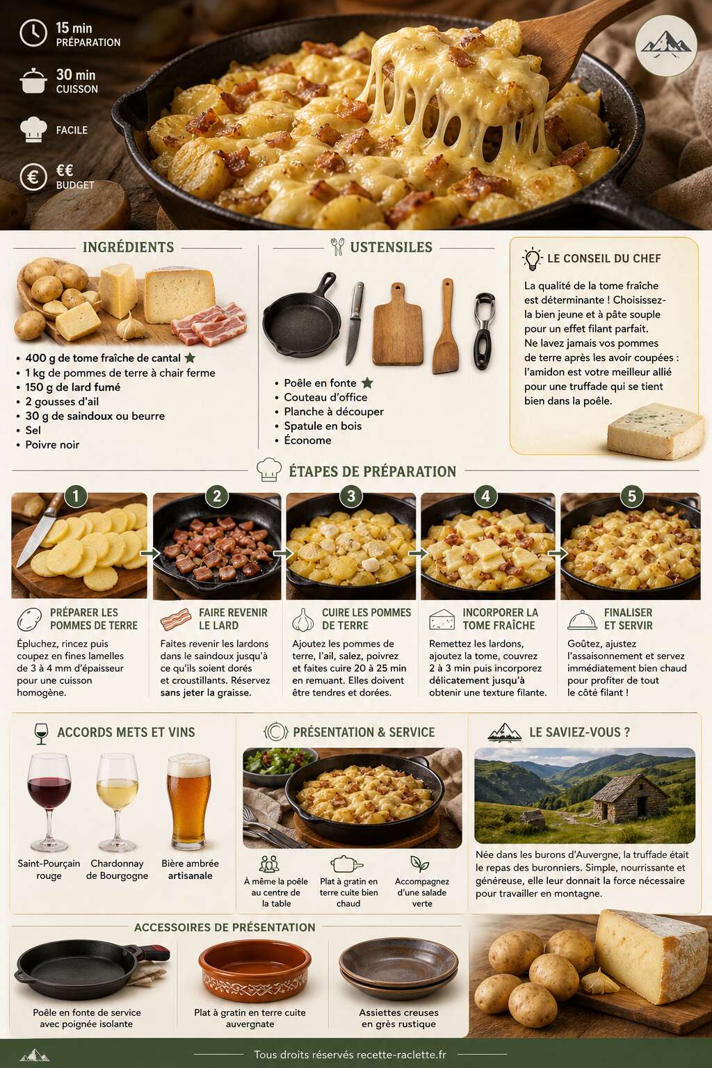 Fiche recette Recette de Truffade : d&eacute;lice au Fromage