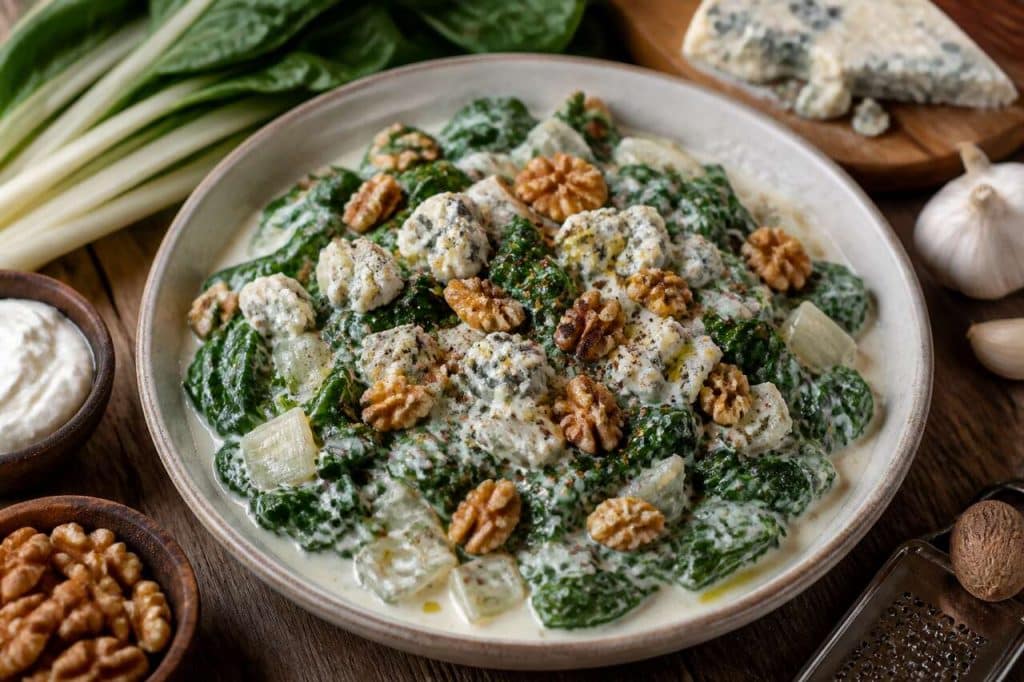 Poêlée de blettes au bleu : recette savoureuse