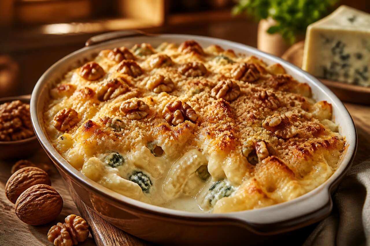 Gratin de macaroni au bleu : recette gourmande à découvrir
