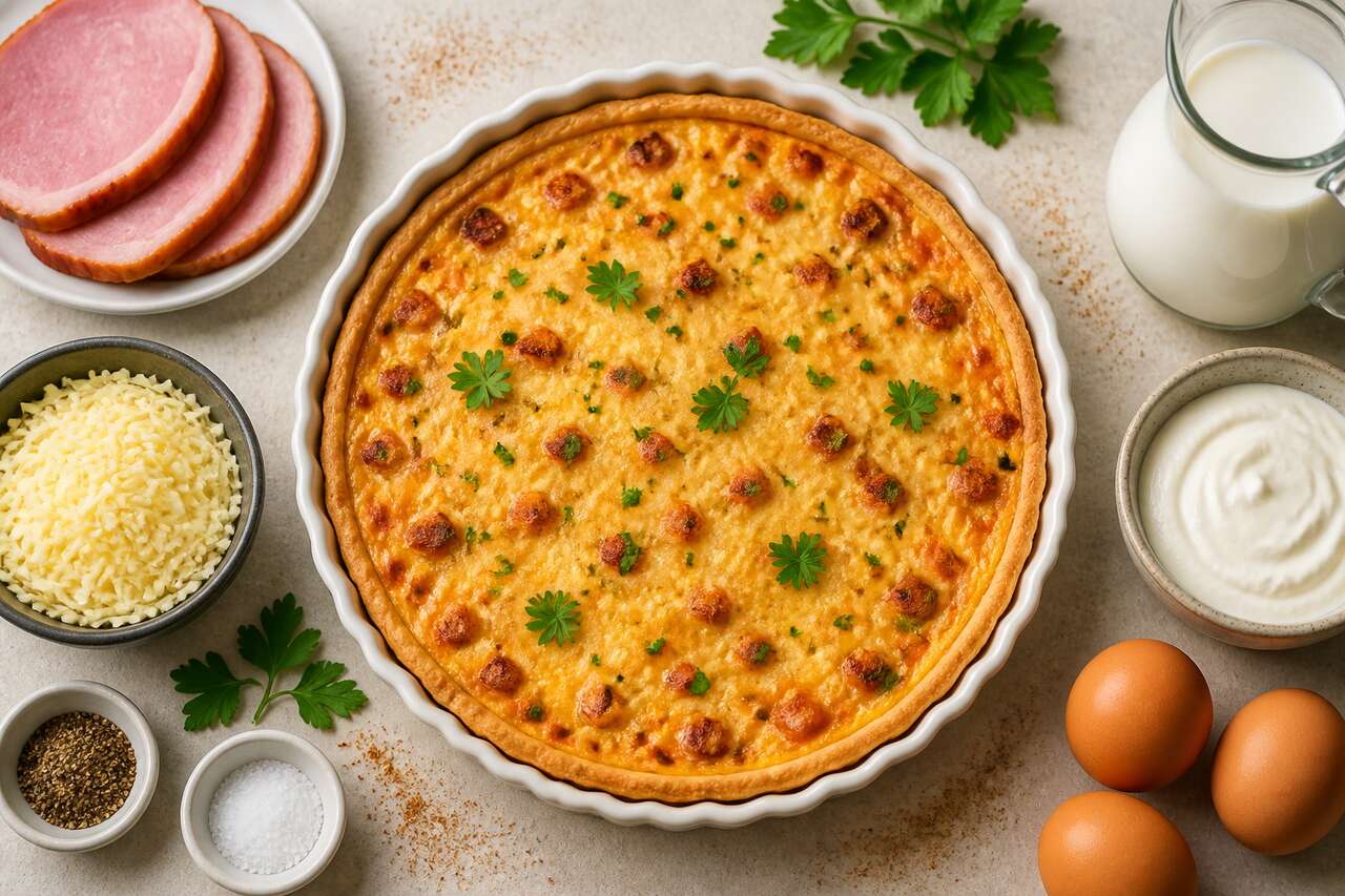 Quiche au jambon et parmesan : recette délicieuse