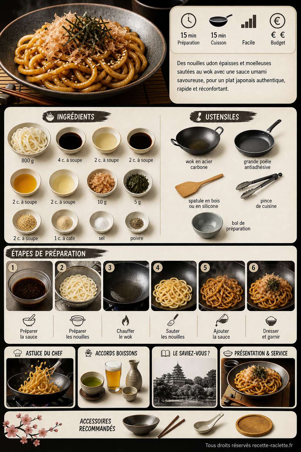 Fiche recette Nouilles udon sautées : recette japonaise authentique Fiche recette Nouilles udon sautées : recette japonaise authentique