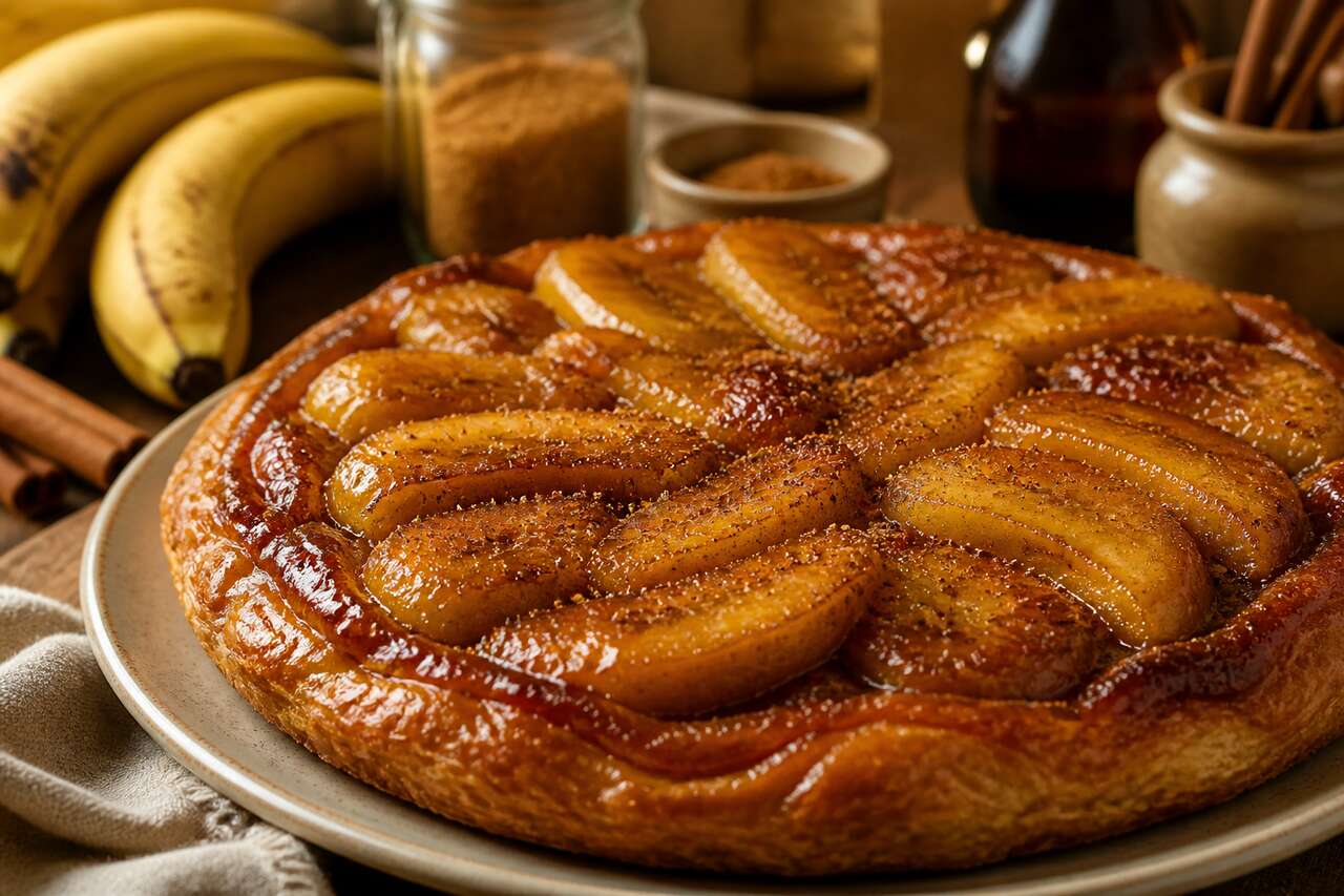 Tarte renversée aux bananes caramélisées : recette gourmande d'Hervé Cuisine
