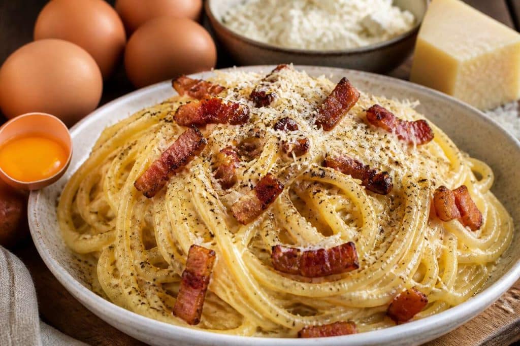 Recette de spaghetti carbonara au fromage frais