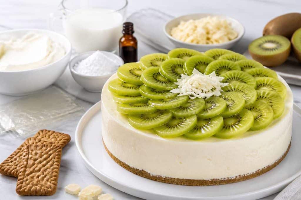 Cheesecake kiwi chocolat blanc sans cuisson