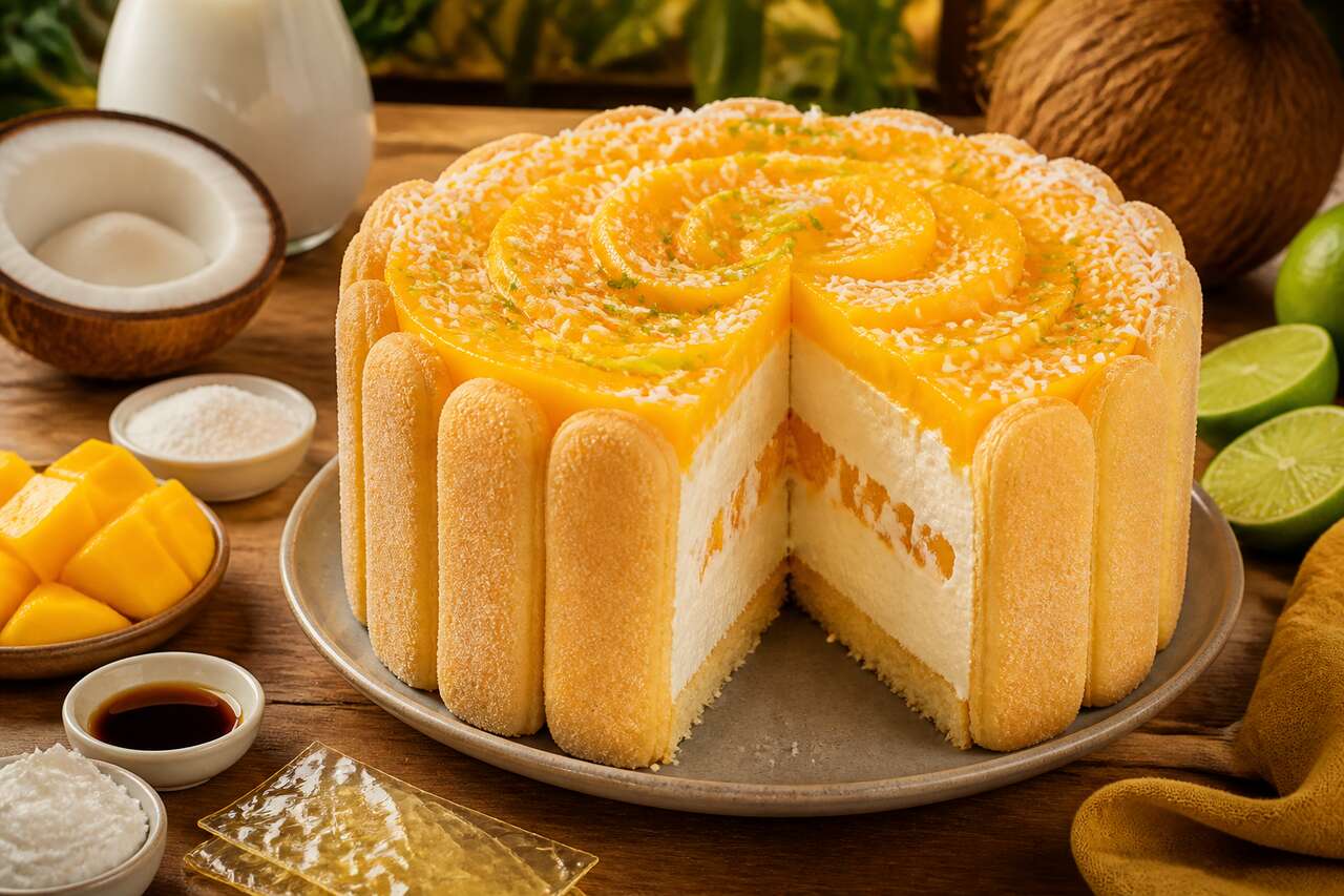 Charlotte mangue coco facile : recette exotique et délicieuse