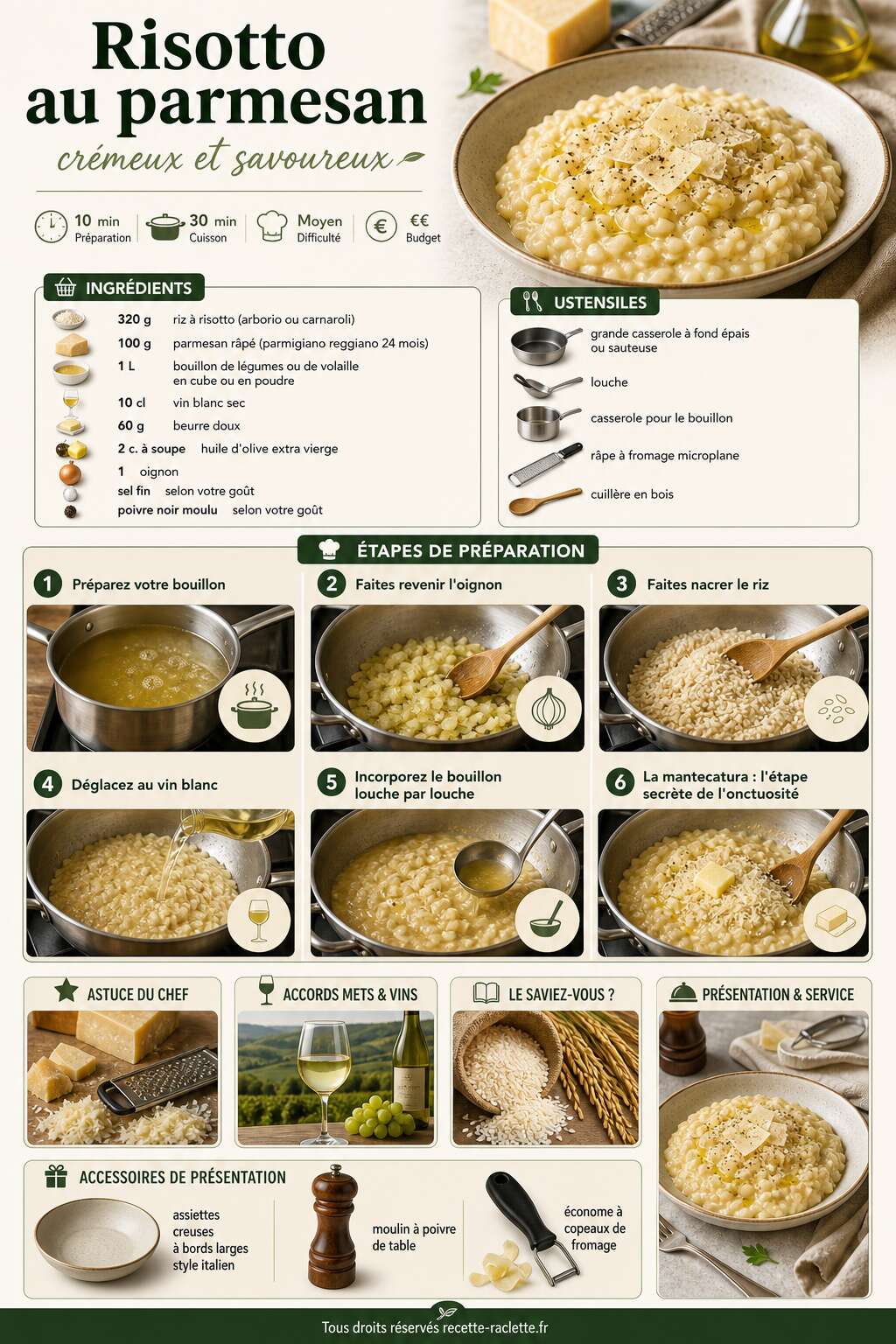 Fiche recette Recette de risotto au parmesan : cr&eacute;meux et savoureux