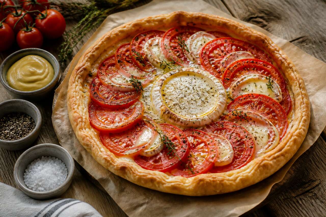 Tarte aux tomates et Camembert : recette savoureuse et facile
