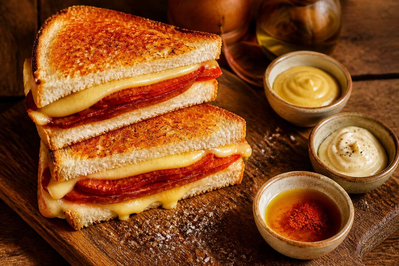 Recette de club sandwichs au chorizo et fromage