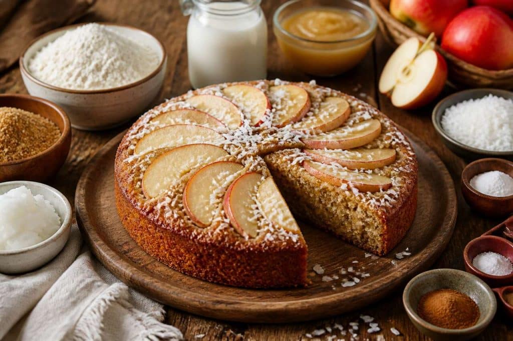 Cake pommes coco super moelleux végétal : la recette facile