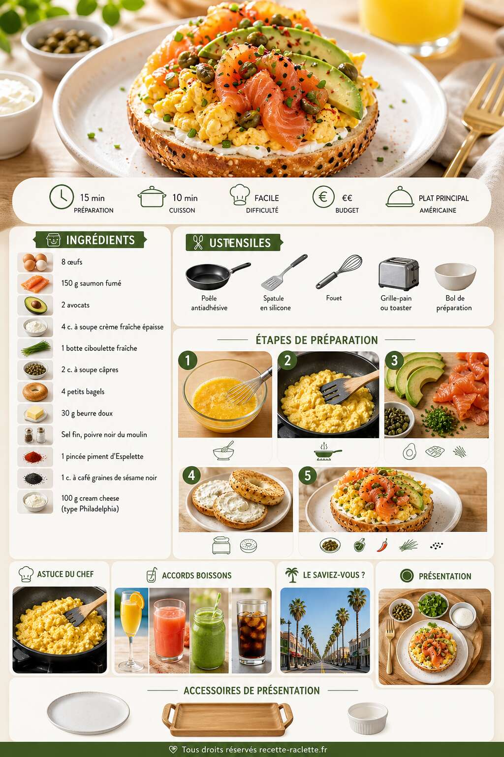 Fiche recette Œufs brouillés façon California : recette gourmande Fiche recette Œufs brouillés façon California : recette gourmande