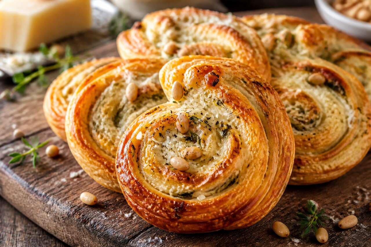 Palmiers apéritifs au fromage frais, ail et fines herbes : la recette gourmande