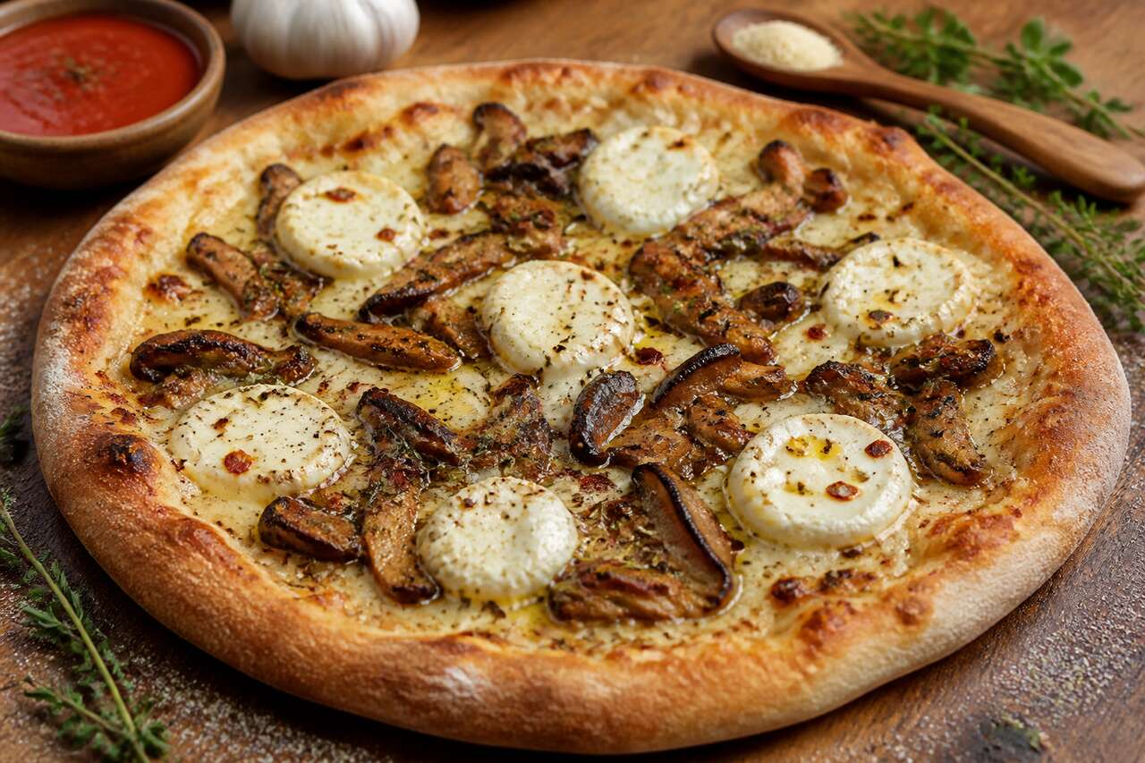 Pizza aux champignons et fromage de chèvre : la recette parfaite