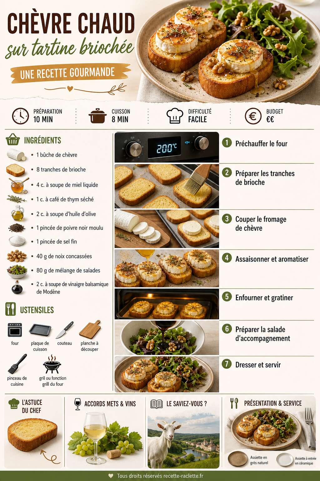 Fiche recette Chèvre chaud sur tartine briochée : une recette gourmande Fiche recette Chèvre chaud sur tartine briochée : une recette gourmande