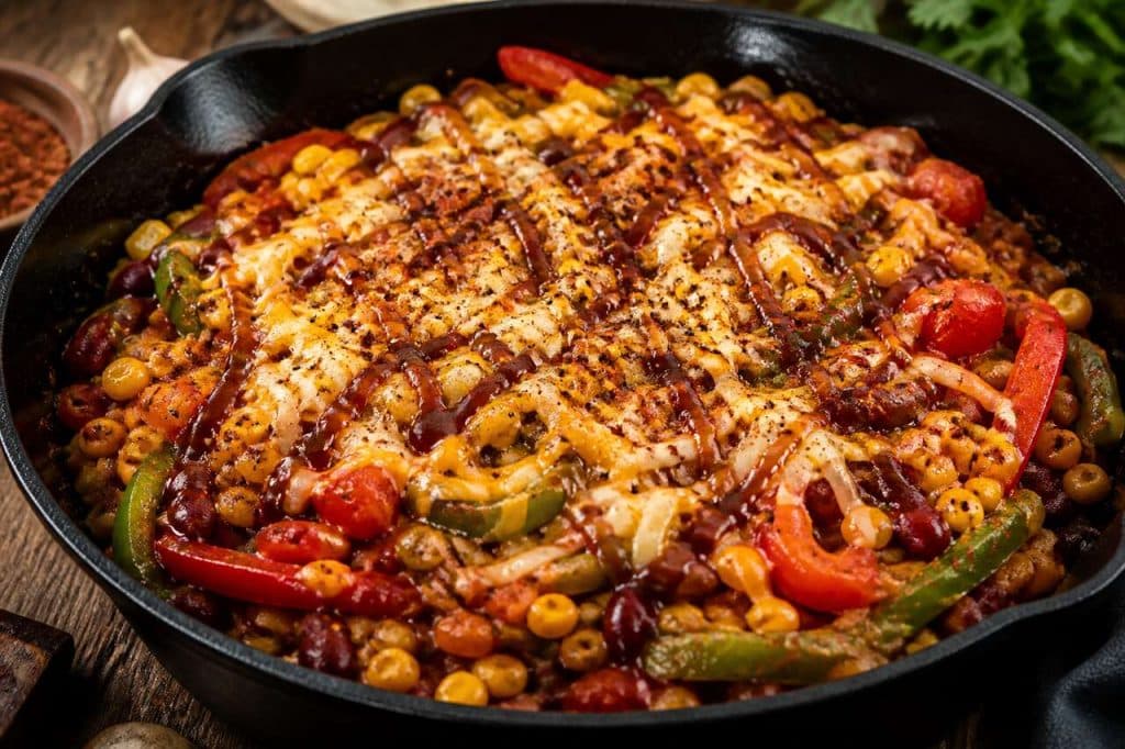 Poêlée de légumes épicés au fromage Tex-Mex