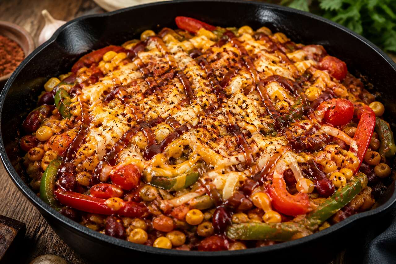 Poêlée de légumes épicés au fromage Tex-Mex