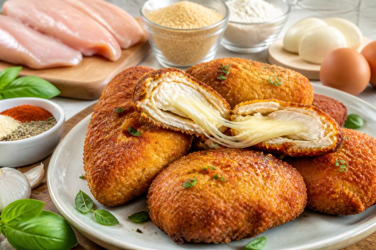 Beignets de poulet mozzarella : recette croustillante et fondante
