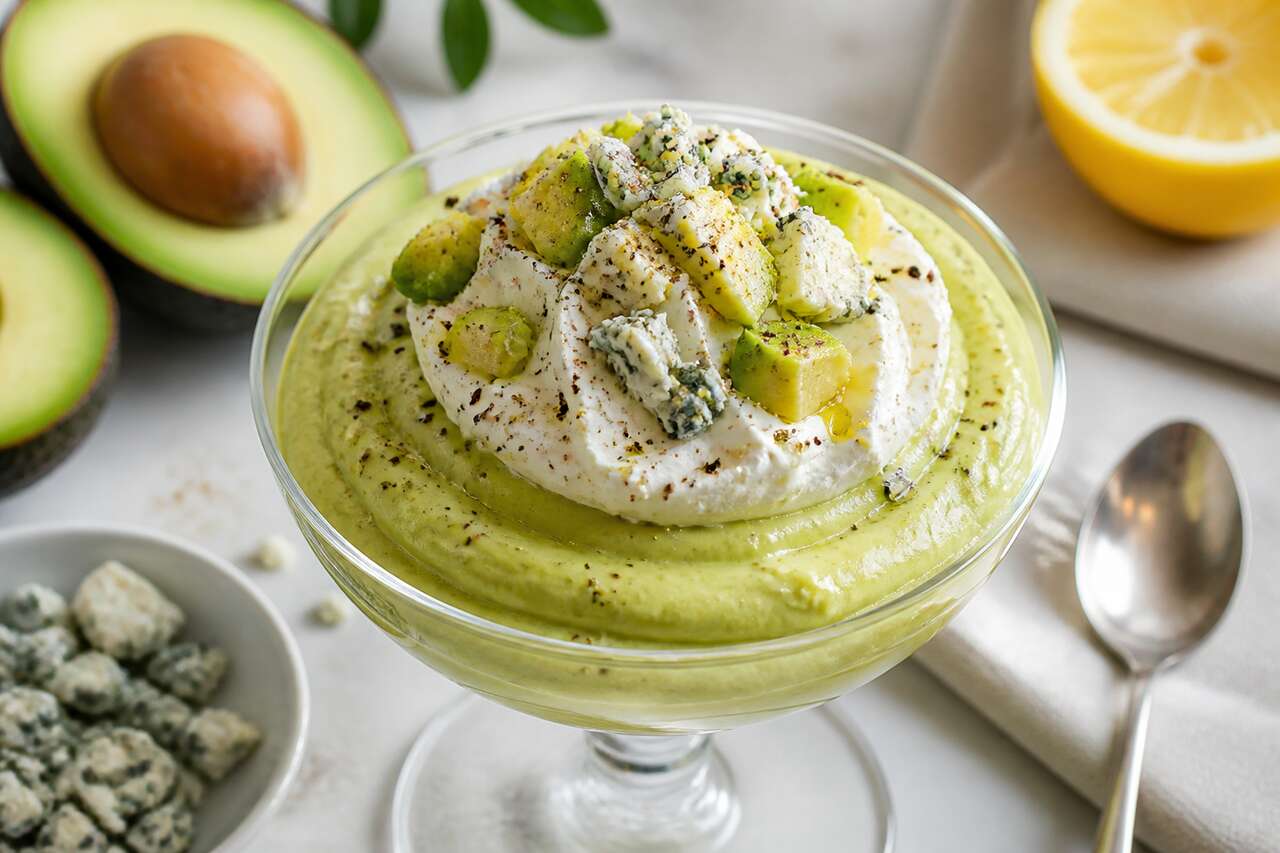 Recette : mousse d'avocat au fromage bleu