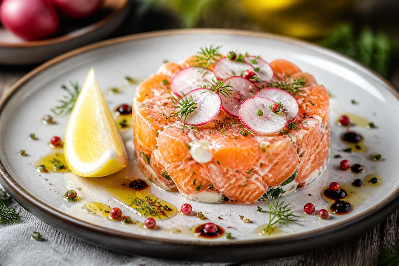 Tartare de saumon : recette au radis croquant et fromage frais
