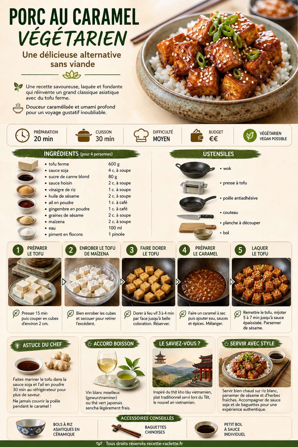 Fiche recette Recette de porc au caramel végétarien : une délicieuse alternative sans viande Fiche recette Recette de porc au caramel végétarien : une délicieuse alternative sans viande