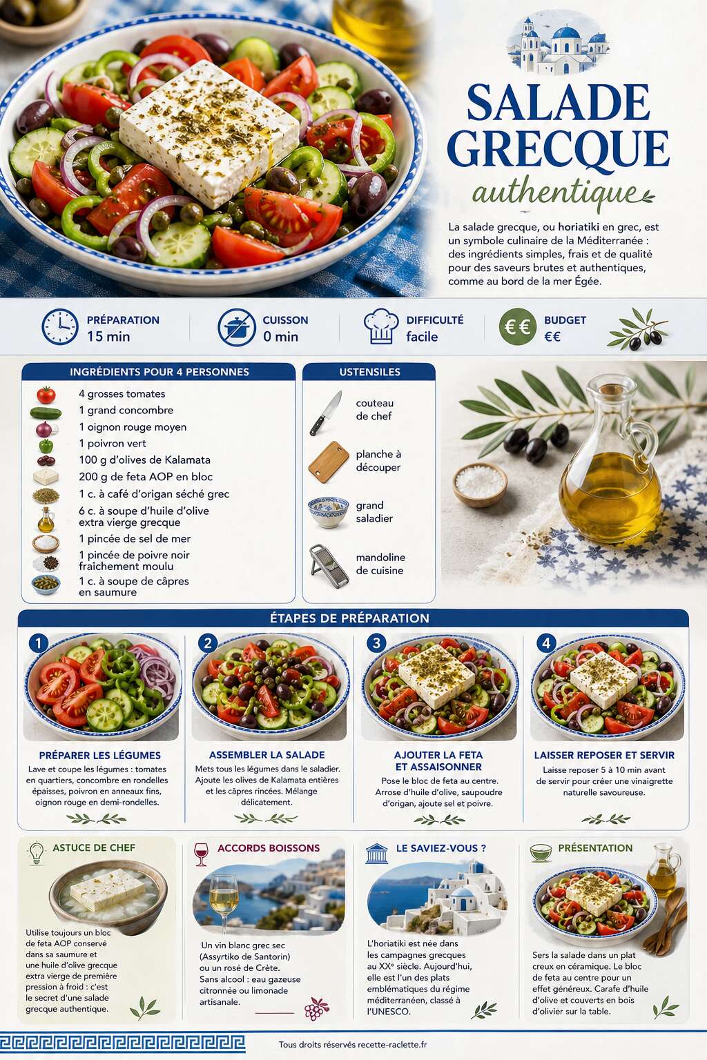 Fiche recette Recette de salade grecque authentique Fiche recette Recette de salade grecque authentique