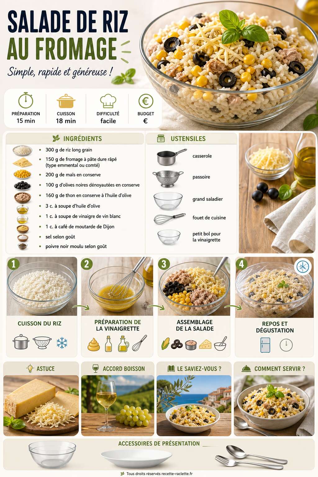 Fiche recette Salade de riz facile au fromage : découvrez la recette Fiche recette Salade de riz facile au fromage : découvrez la recette