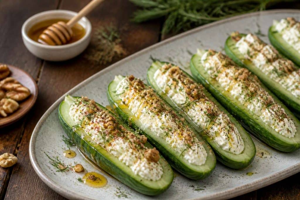 Concombre farci au chèvre : recette gourmande