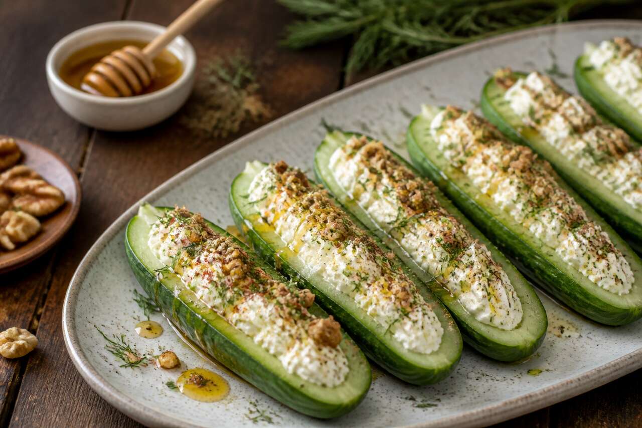Concombre farci au chèvre : recette gourmande