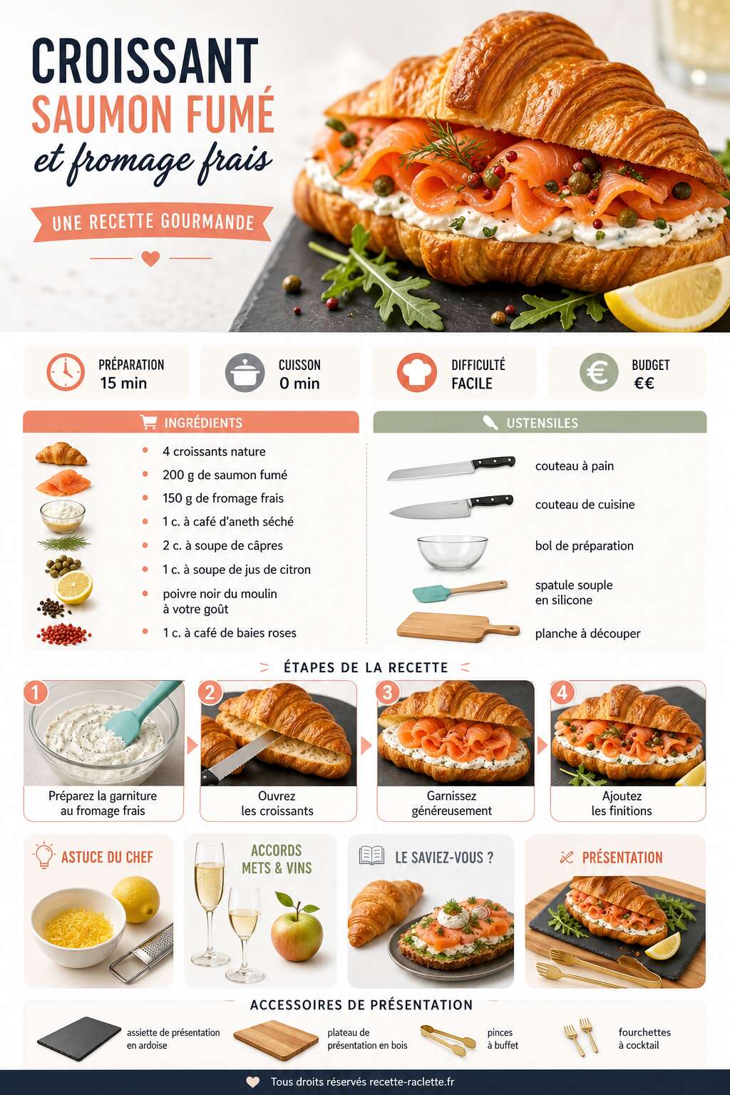 Fiche recette Croissant saumon fumé et fromage frais : une recette gourmande Fiche recette Croissant saumon fumé et fromage frais : une recette gourmande