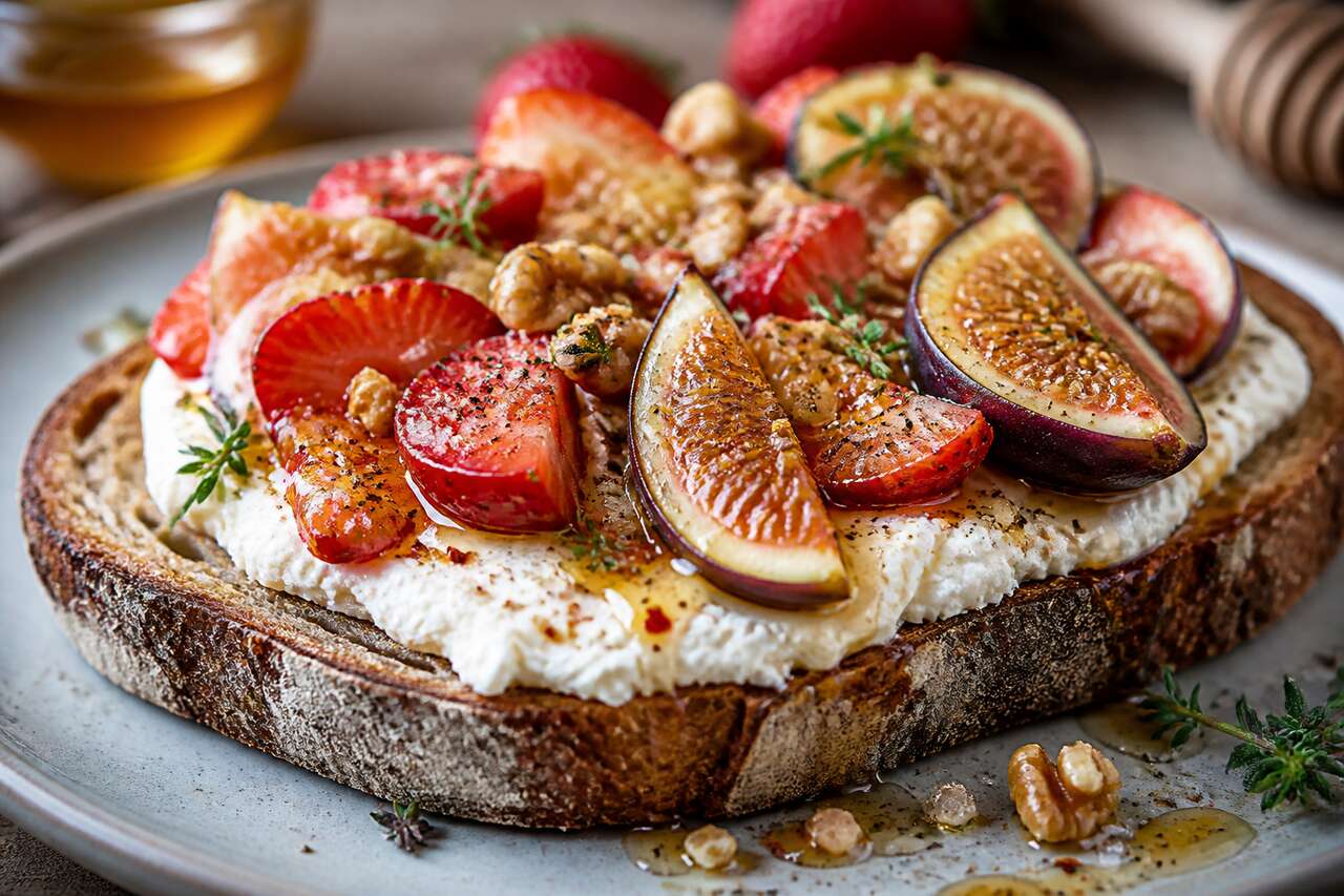 Tartine de fromage au miel et fruits frais : une recette gourmande